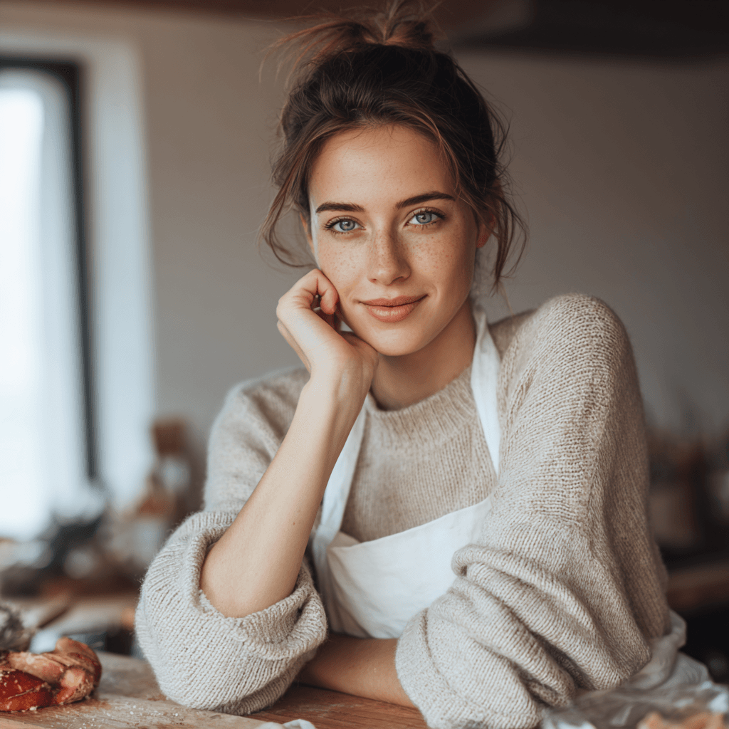 u3887994962 young female chef mediterranean appearance natura 13e1c580 2879 4894 a41b b233430ff4ea 3