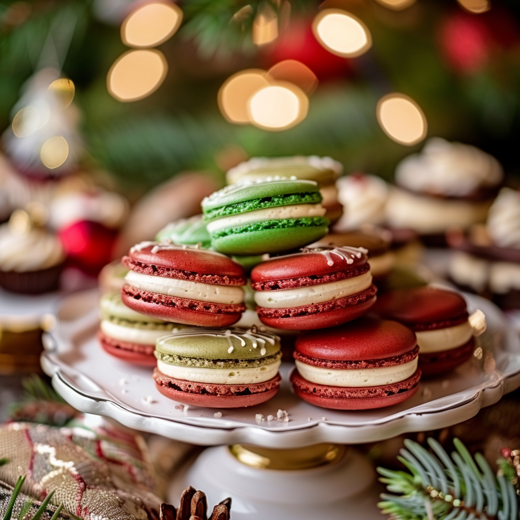 u3887994962 christmas macarons arranged on an elegant holiday e5878d17 f274 4828 92b4 643a7327b4d3 0