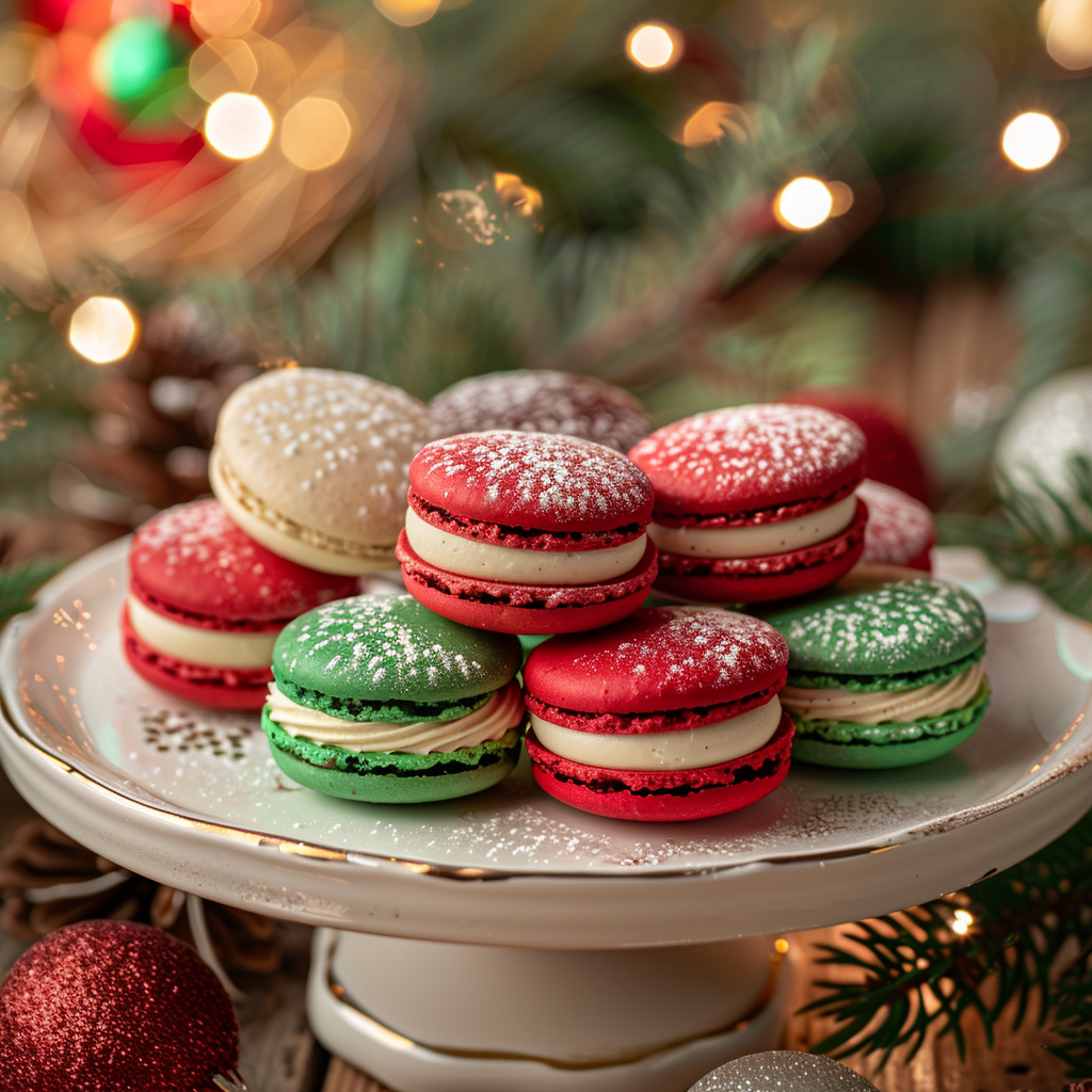 u3887994962 christmas macarons arranged on an elegant holiday e5878d17 f274 4828 92b4 643a7327b4d3 1