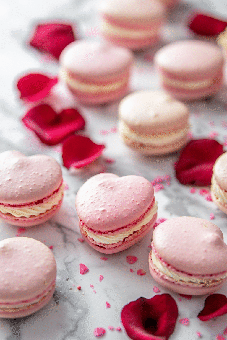 u3887994962 heart shaped macarons arranged elegantly on a mar f5f8b64b 84cb 4225 993b f668882ce807 3