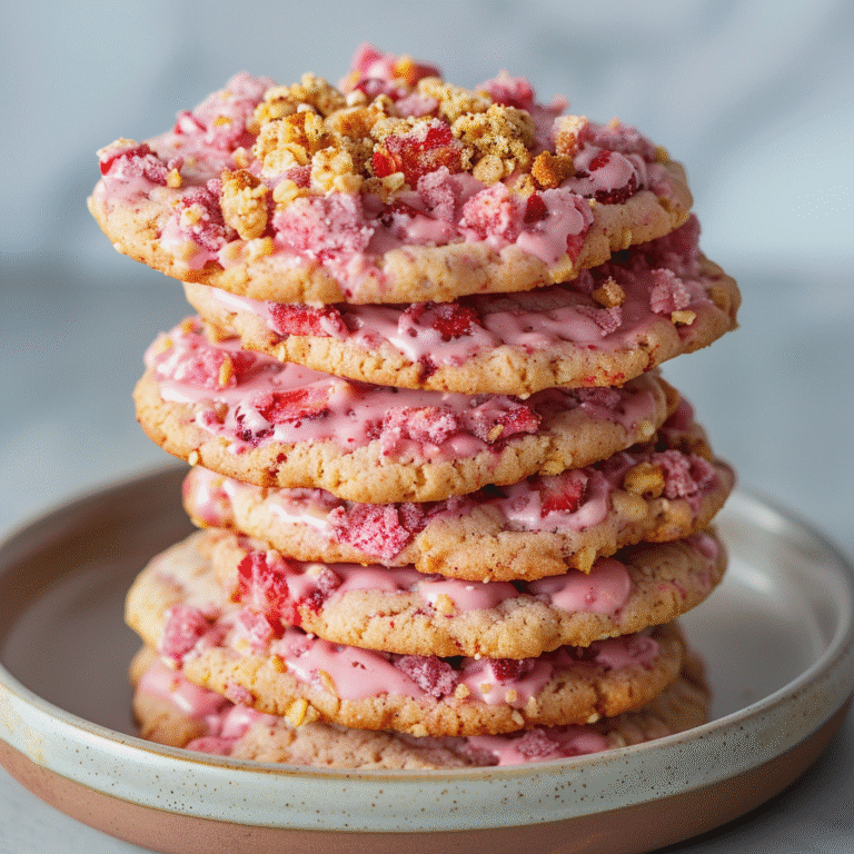 u3887994962 strawberry crunch cookies stacked on a ceramic pl 1bf502ea 9beb 40f6 877a 967db0b42baa 1