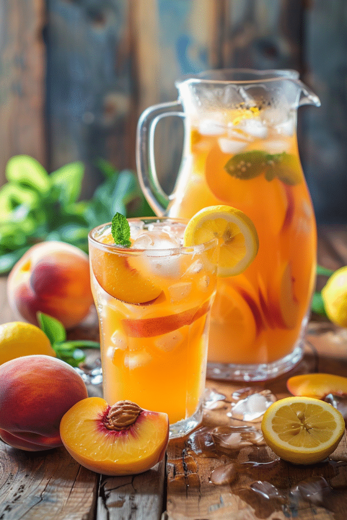 u3887994962 ultra realistic peach lemonade in a clear glass p 7ed7d93a c08e 40f9 a68c 0e6a0cef6859 3