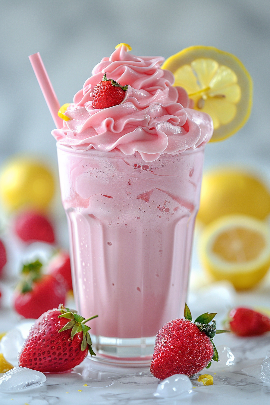 u3887994962 whipped pink lemonade in a clear glass creamy and 12e35e6f e39e 4ee5 991c 517bcc93d4fe 2