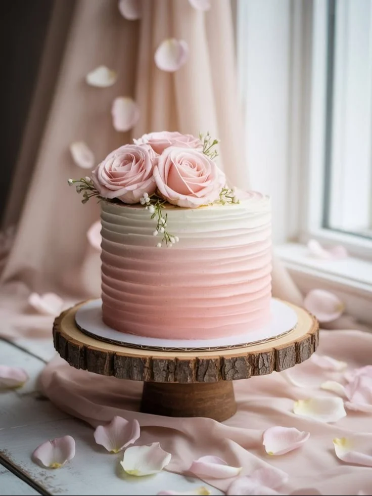 A beautifully crafted Ombre Watercolor Cake showcasing vibrant gradient colors.