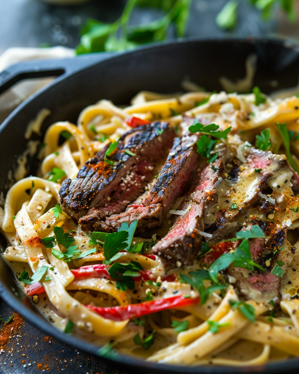 u3887994962 creamy spicy cajun steak pasta full dish visible 1bc9cc5e c15b 48e1 8a6c a192582f994f 2