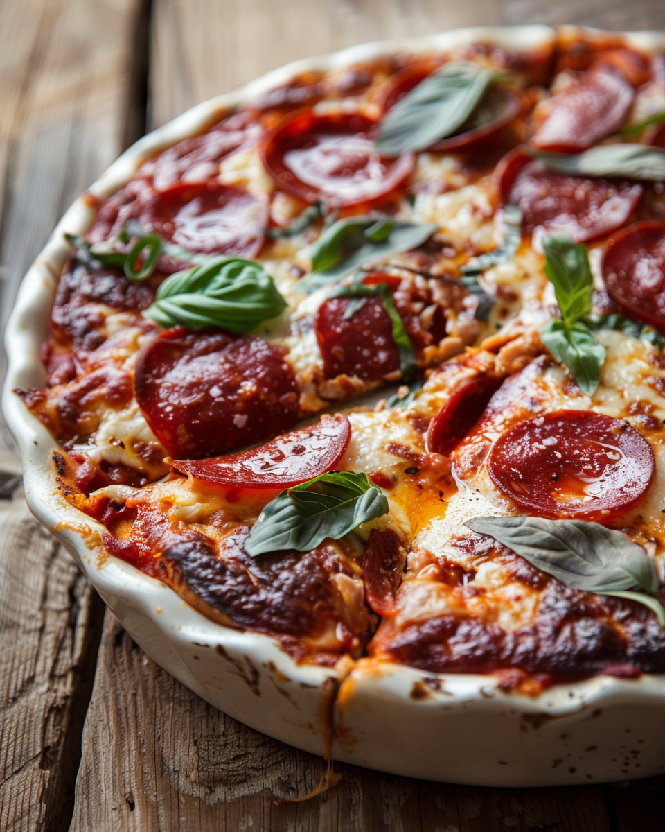 u3887994962 crustless pizza pie baked in a ceramic pie dish g c958db2f e48e 4daa bc1a 878271b0c742 0