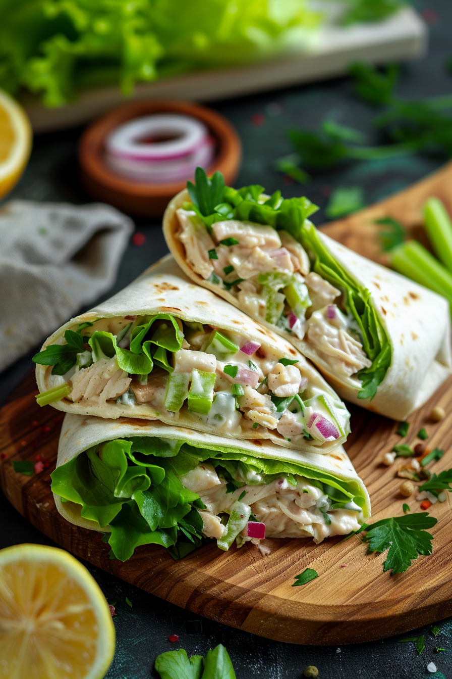 u3887994962 fresh chicken salad wrap sliced diagonally creamy 5aec6ed4 0815 4539 80e2 cda0609116db 2