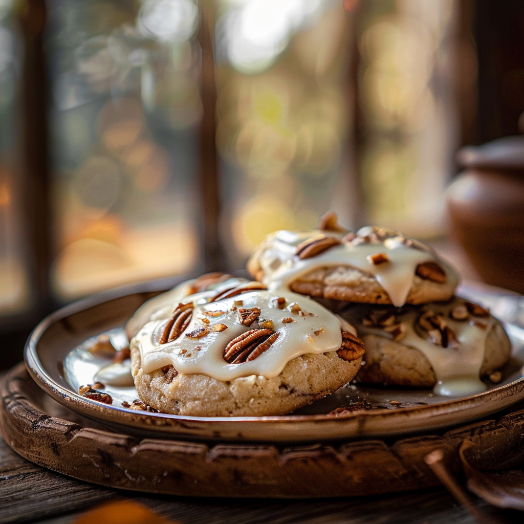 Amazing Frosted Butter Pecan Cookies Recipe u3887994962 frosted butter pecan cookies on a rustic ceramic 576d4497 5866 4b25 860c 111431c9e853 2