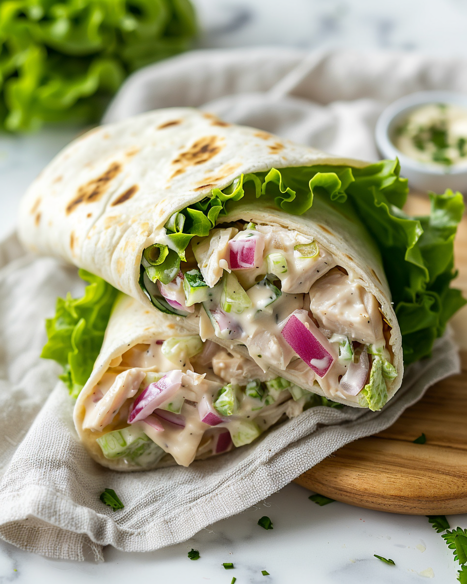 Easy Homemade Chicken Salad Wrap Recipe u3887994962 homemade chicken salad wrap sliced in half creamy fbce984f ac91 4aeb 8961 44c3fd98f85e 2