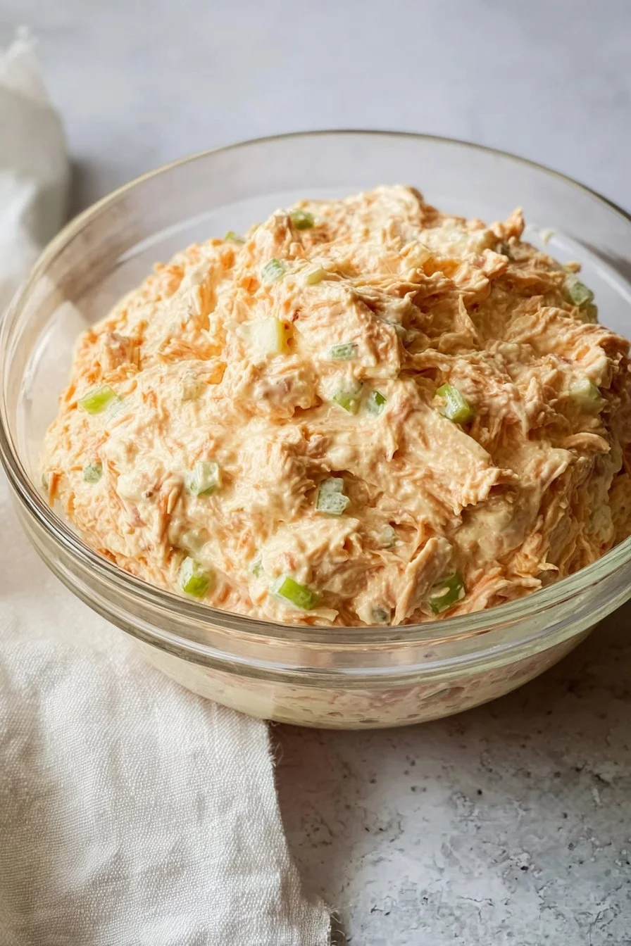 Buffalo Tuna Salad with spicy dressing and fresh ingredients