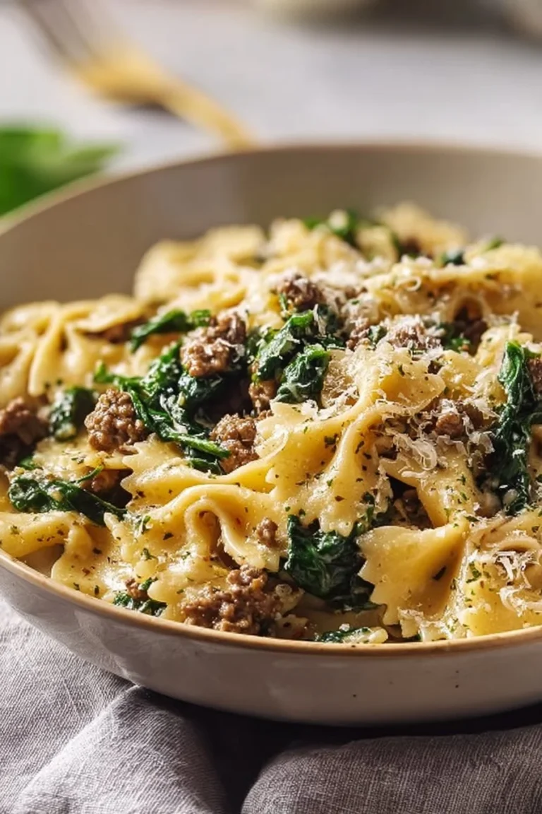 Delicious crockpot ground beef pasta served in a bowl