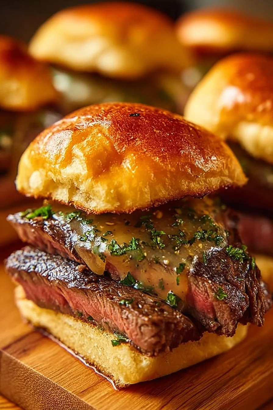 Cowboy Butter Steak Sliders with juicy steak and flavorful butter sauce