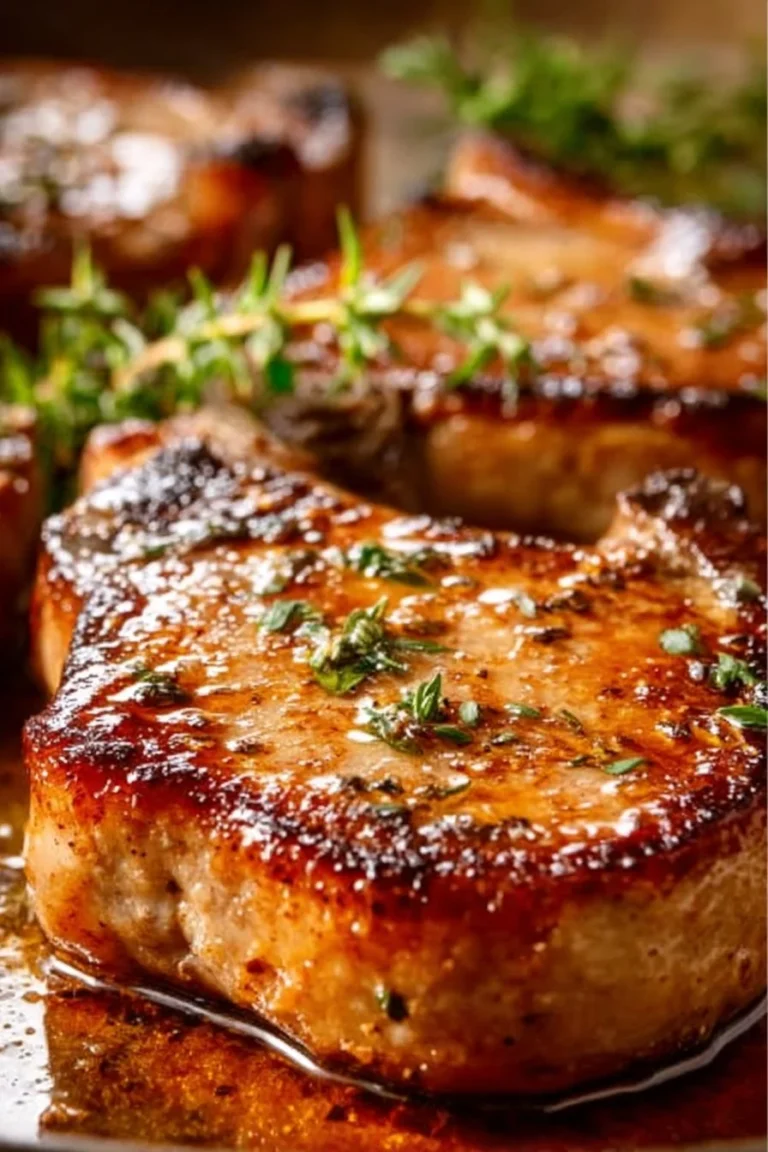 Honey Garlic Pork Chops grilled with a sweet and savory glaze