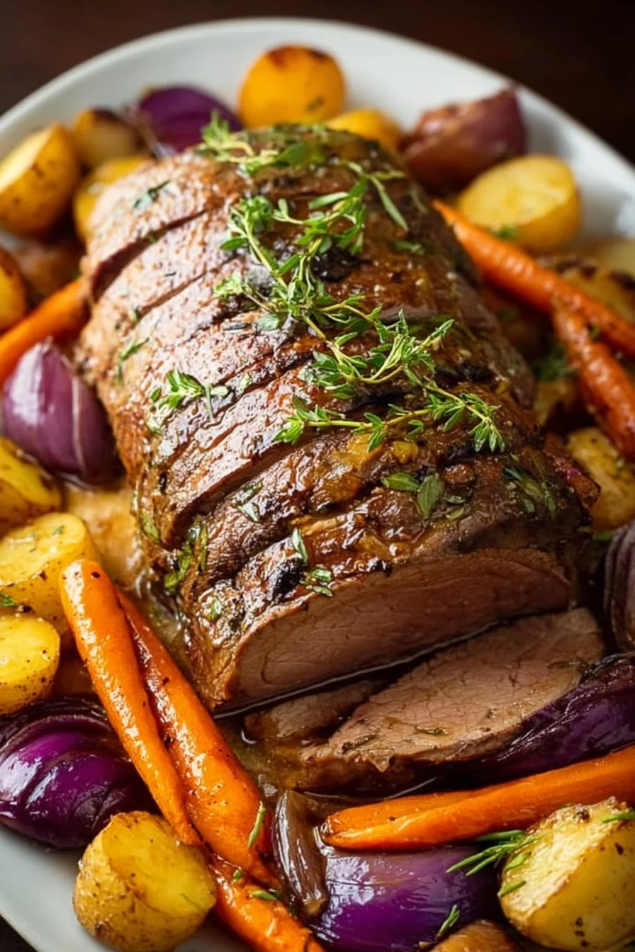 Succulent stuffed beef tenderloin prepared with herbs and spices