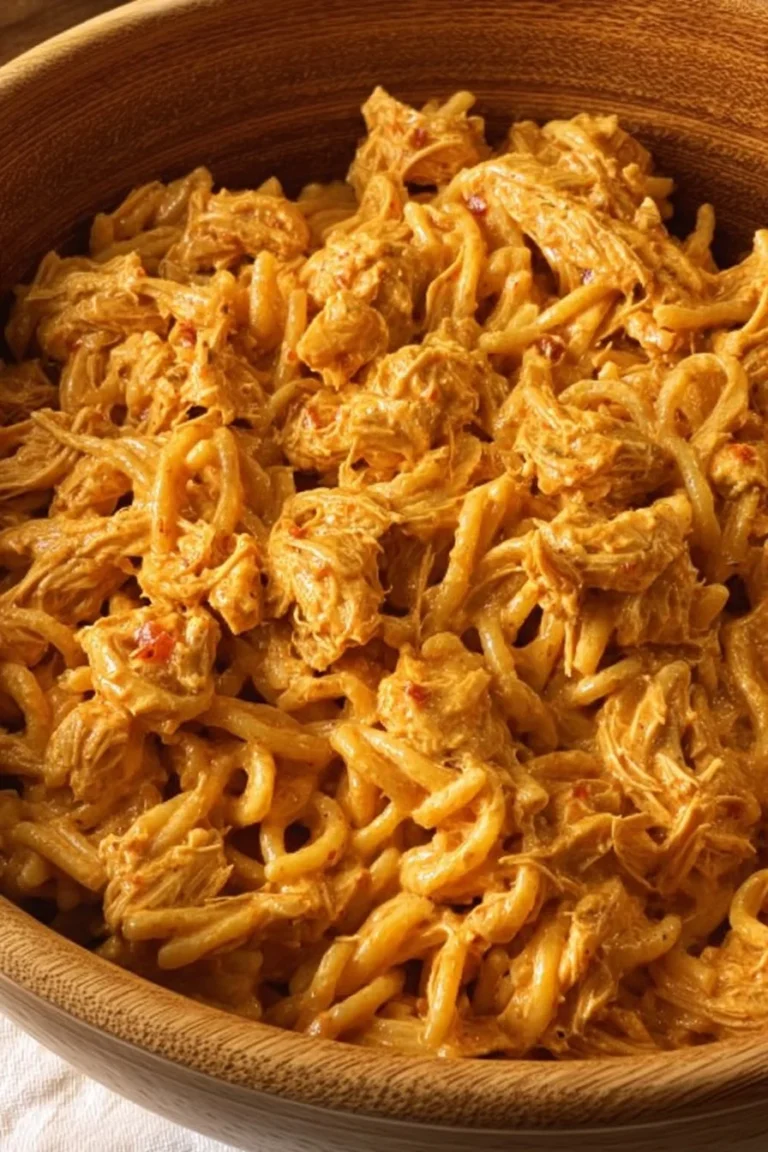 Buffalo Chicken Mac and Cheese topped with parsley and blue cheese crumbles