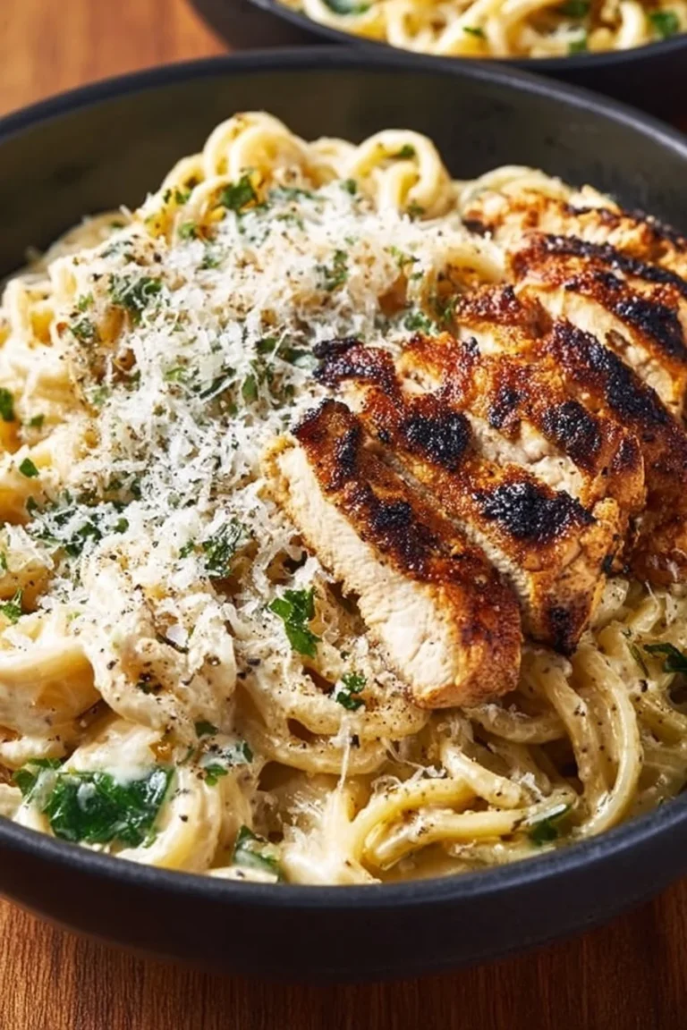 High protein garlic parmesan pasta bowl rich in flavor and nutrition.