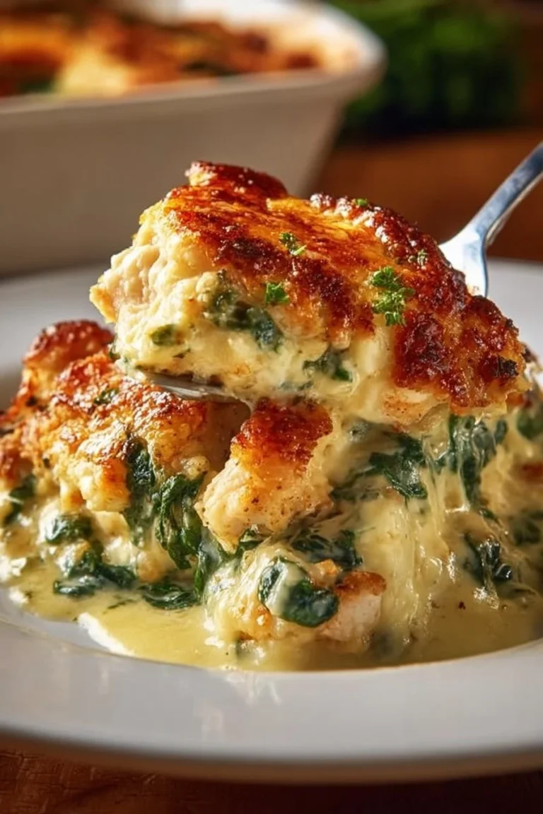 Delicious Keto Spinach Artichoke Chicken served in a bowl.