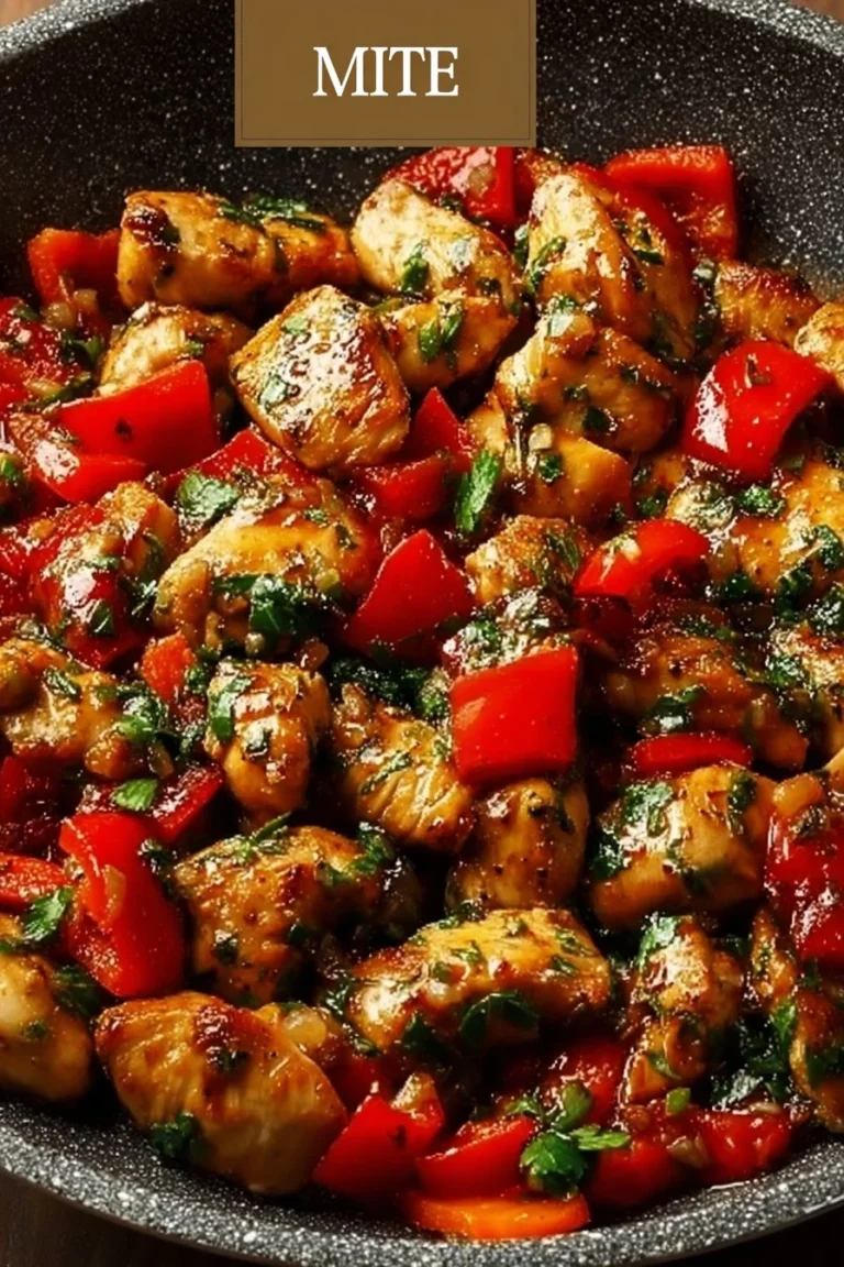 Delicious Mediterranean Chicken Stir Fry in a colorful one-pan dish with fresh vegetables.