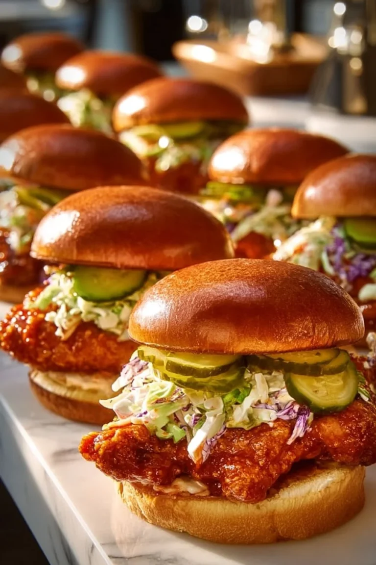 Delicious Nashville hot chicken sandwich with crispy chicken and spicy toppings