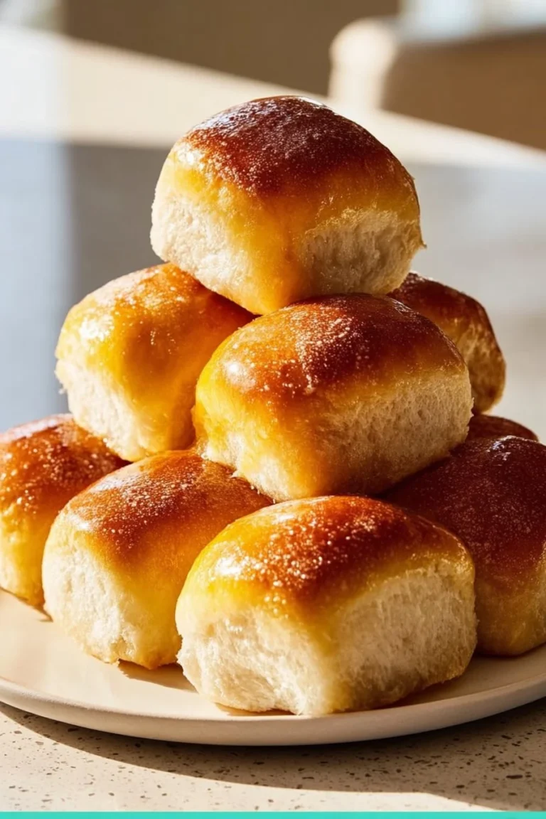 Soft and fluffy one-hour sourdough discard rolls ready to serve
