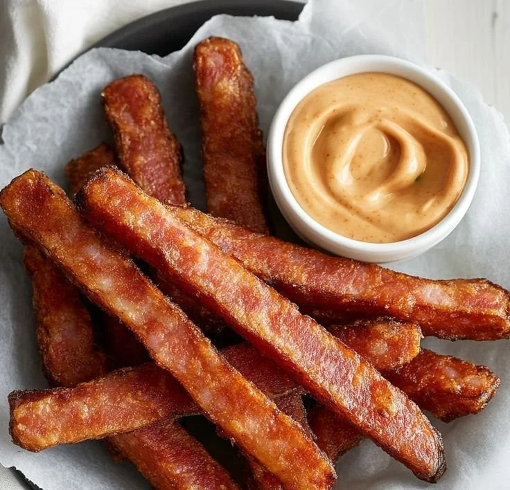 Savory Spam Fries Delicious golden brown savory Spam fries served in a bowl