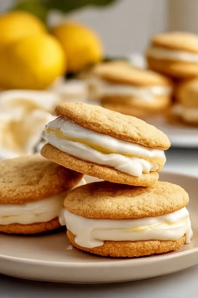 Delicious sourdough discard lemon cookie pies on a wooden table.