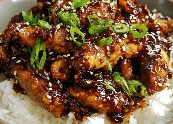 Delicious Chicken Teriyaki served with vegetables and rice on a plate
