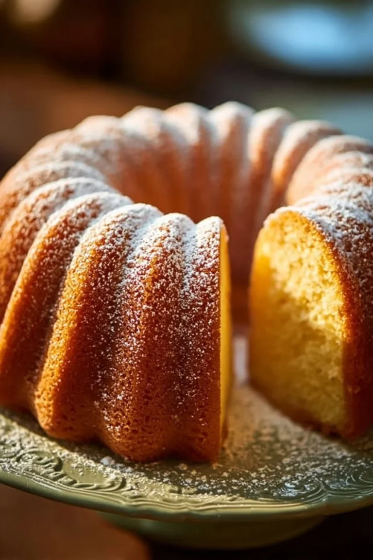 Classic Southern Pound Cake baked to perfection, showcasing its rich texture.