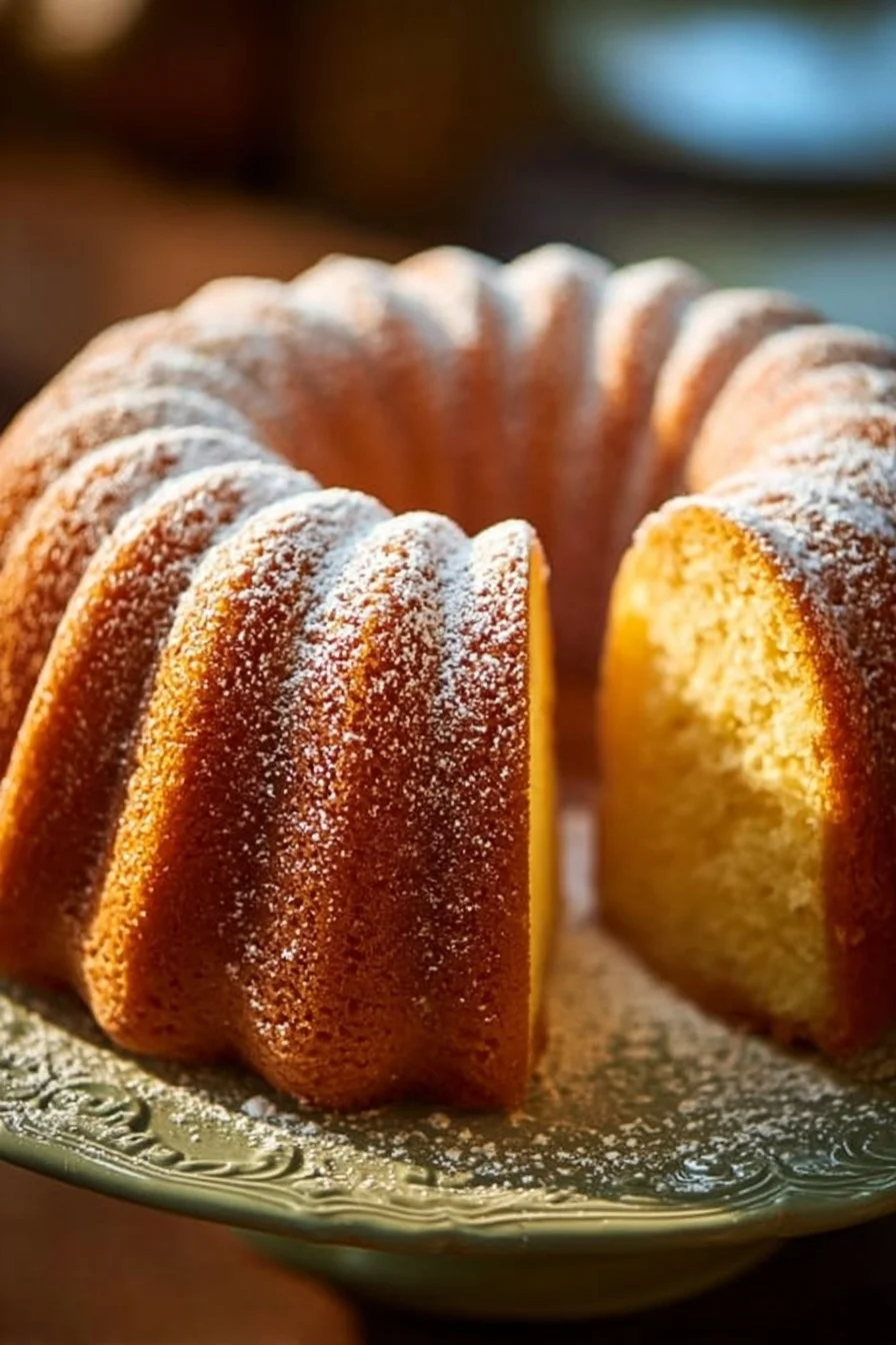Classic Southern Pound Cake baked to perfection, showcasing its rich texture.