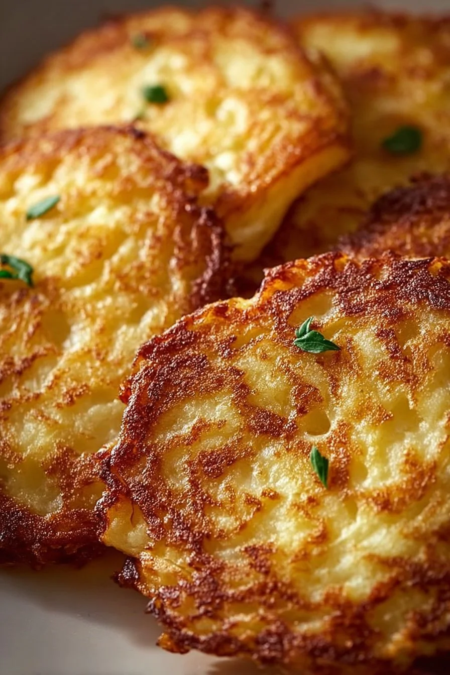 Crispy German potato pancakes served with apple sauce and sour cream