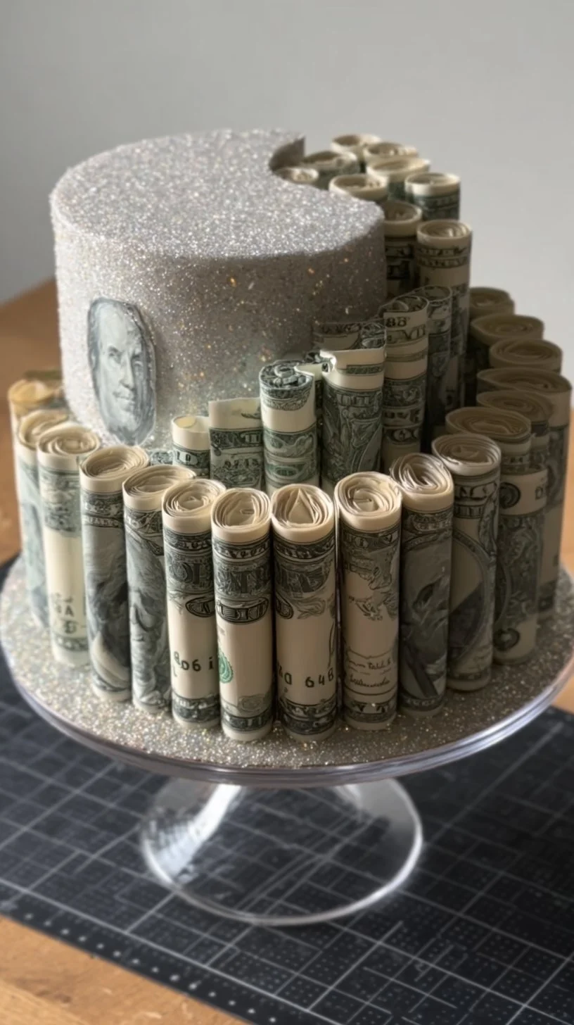 LBE Money Cake - a creative and delicious cake decorated with money-themed designs.