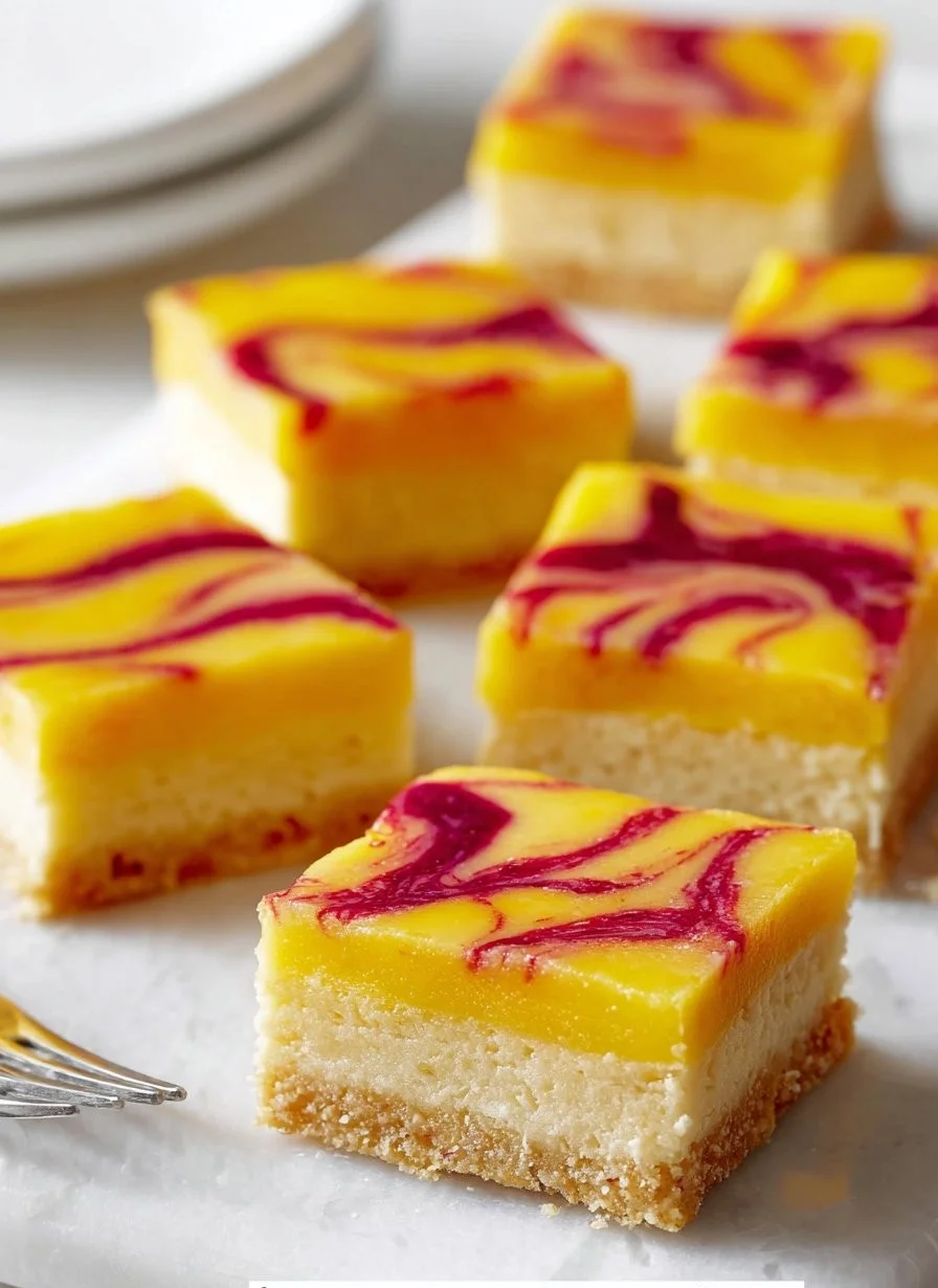 Mango Curd Bars Delicious mango curd bars with a creamy texture and vibrant color