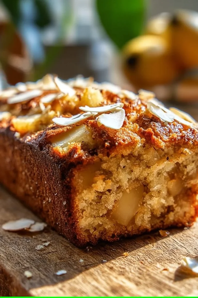 Delicious slice of Tropical Bliss Hawaiian Banana Bread on a plate
